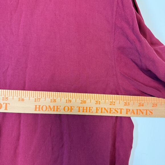 Bobby Chan Shirt Mens XLarge 100% Silk Red Short Sleeve Golfer Golf Button Up - Picture 10 of 12